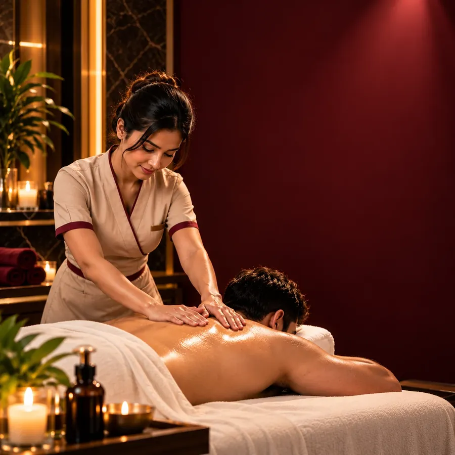 Deep tissue massage at Aurum Astra spa in Hennur